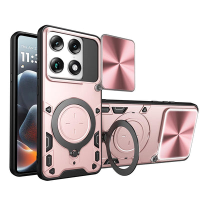 For Motorola Signature 5G CD Texture Sliding Camshield Magnetic Holder Phone Case - Pink - EDA004768535A