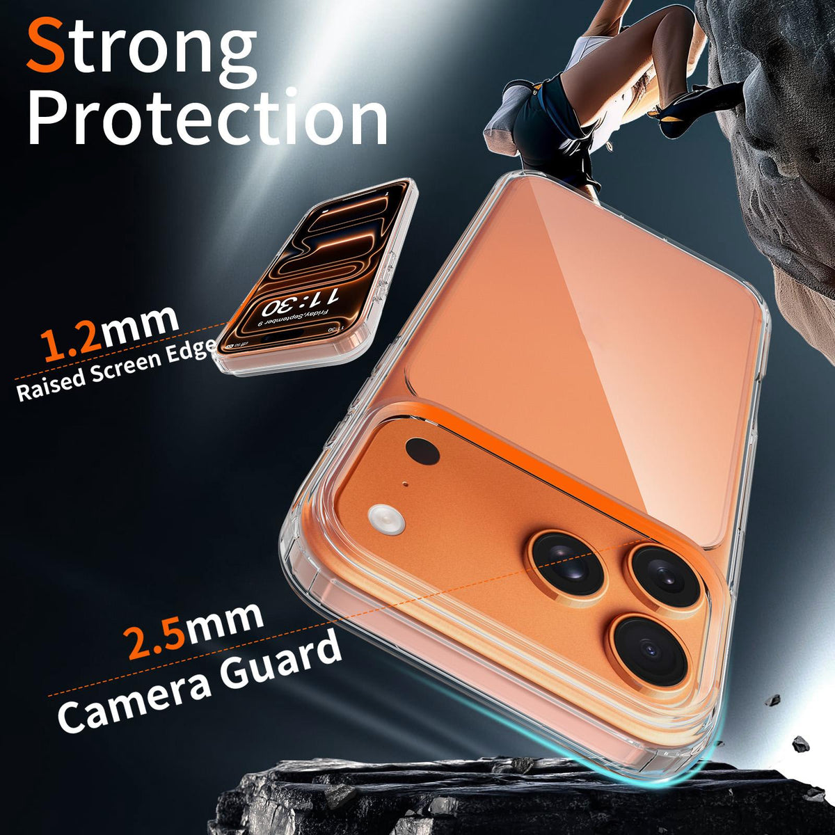 For iPhone 18 Pro Max Scratchproof Acrylic 1.5mm Phone Case - Transparent - EDA004772213A
