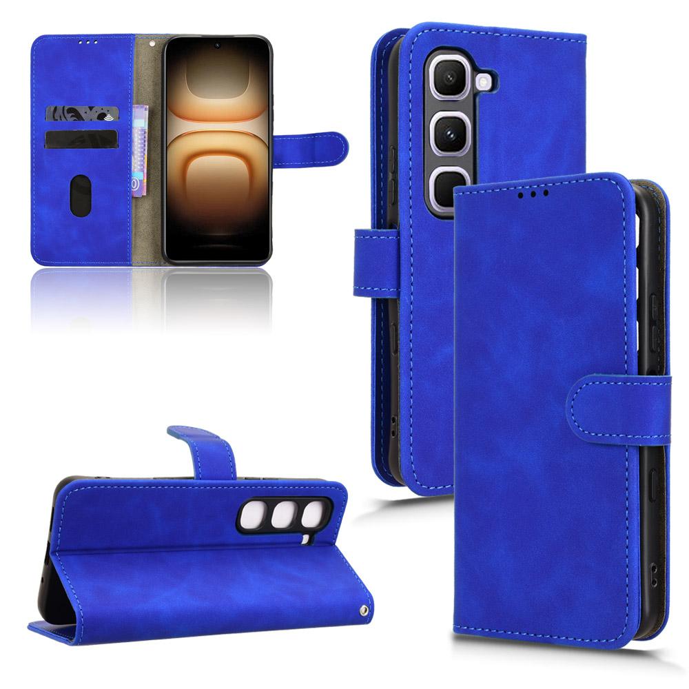 For Infinix Hot 70 Pro 5G Skin Feel Magnetic Flip Leather Phone Case - Blue - EDA004773431B