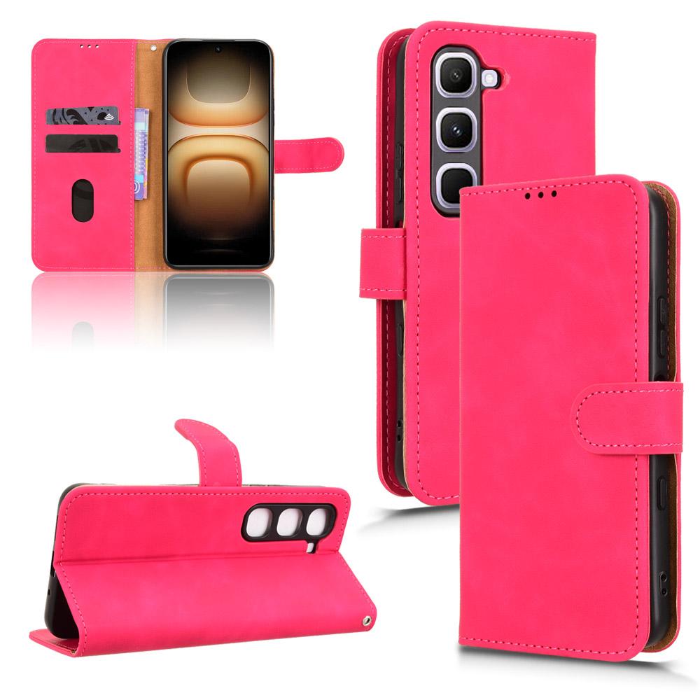For Infinix Hot 70 Pro 5G Skin Feel Magnetic Flip Leather Phone Case - Rose Red - EDA004773431D
