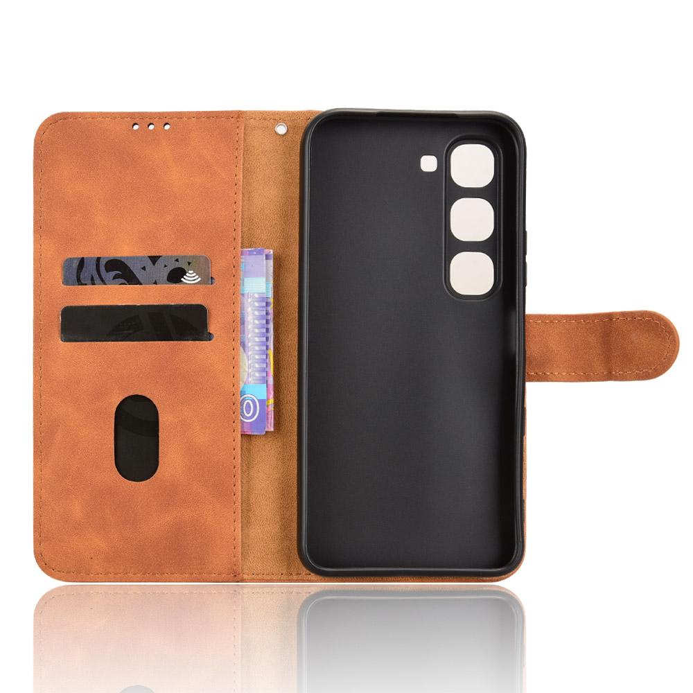 For Infinix Hot 70 Pro 5G Skin Feel Magnetic Flip Leather Phone Case - Brown - EDA004773431E