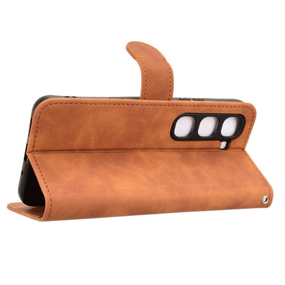 For Infinix Hot 70 Pro 5G Skin Feel Magnetic Flip Leather Phone Case - Brown - EDA004773431E