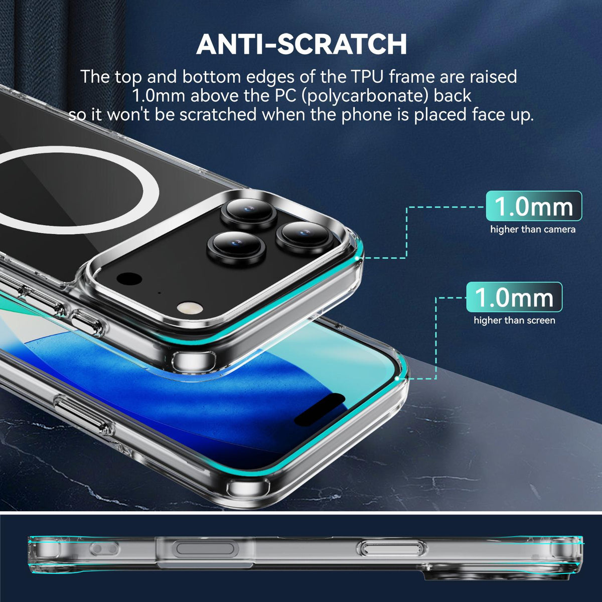 For iPhone 18 Pro Max MagSafe Clear Acrylic PC +TPU Phone Case - Transparent - EDA004784311A