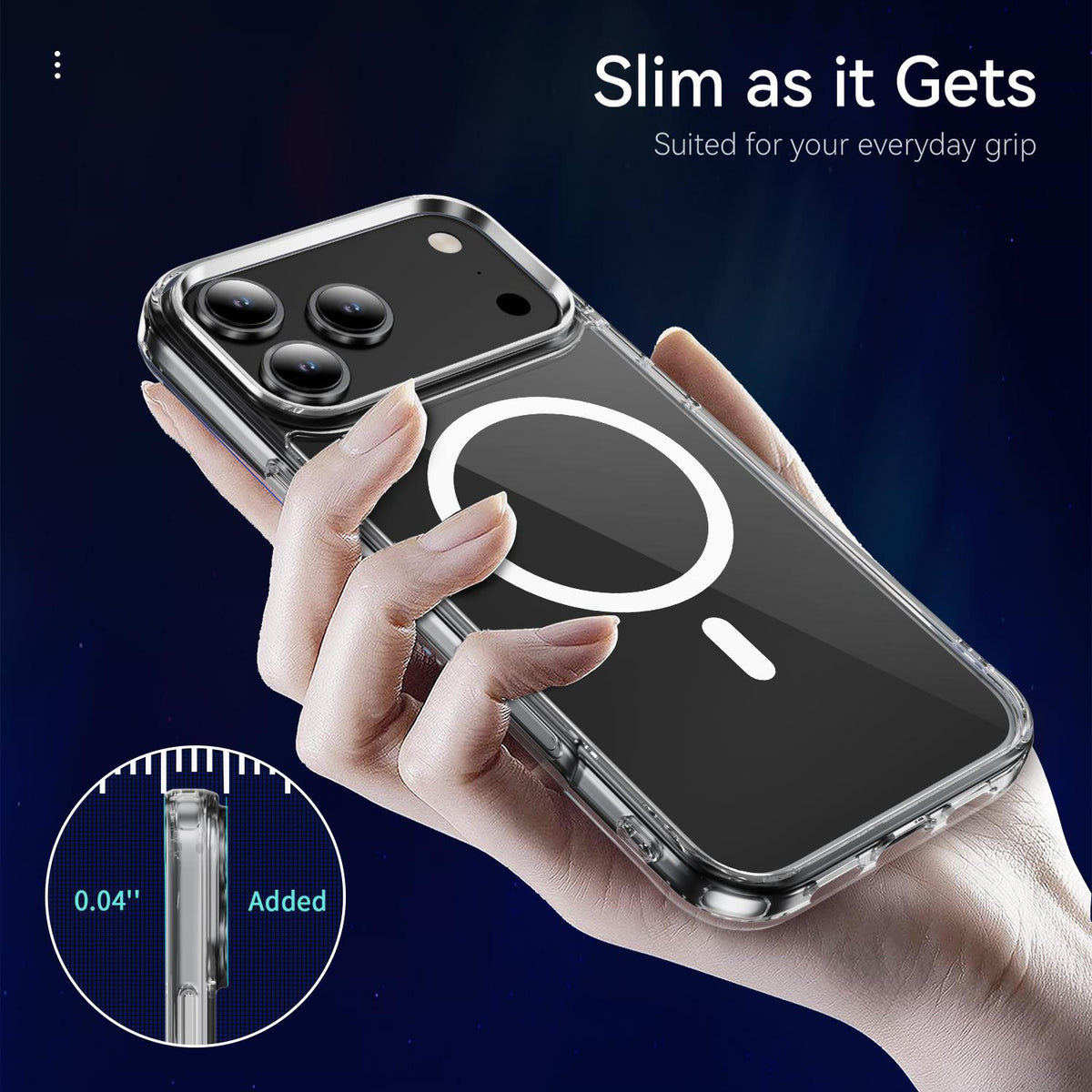 For iPhone 18 Pro MagSafe Clear Acrylic PC +TPU Phone Case - Transparent - EDA004784312A