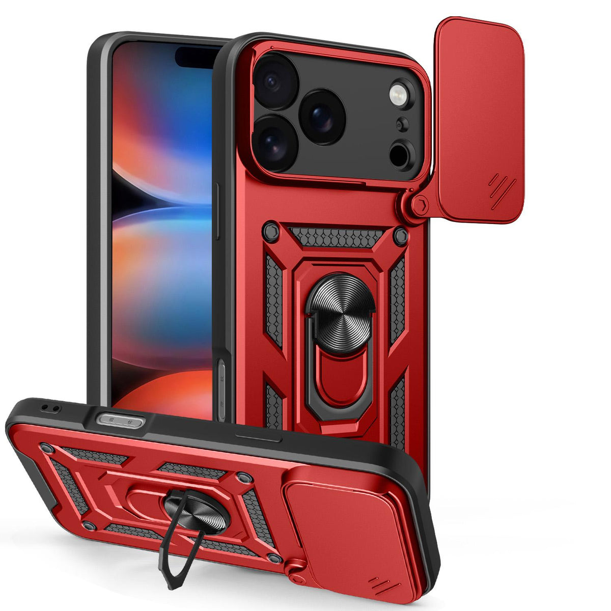 For iPhone 18 Pro Max Sliding Camera Cover Design TPU+PC Phone Case - Red - EDA004786315B