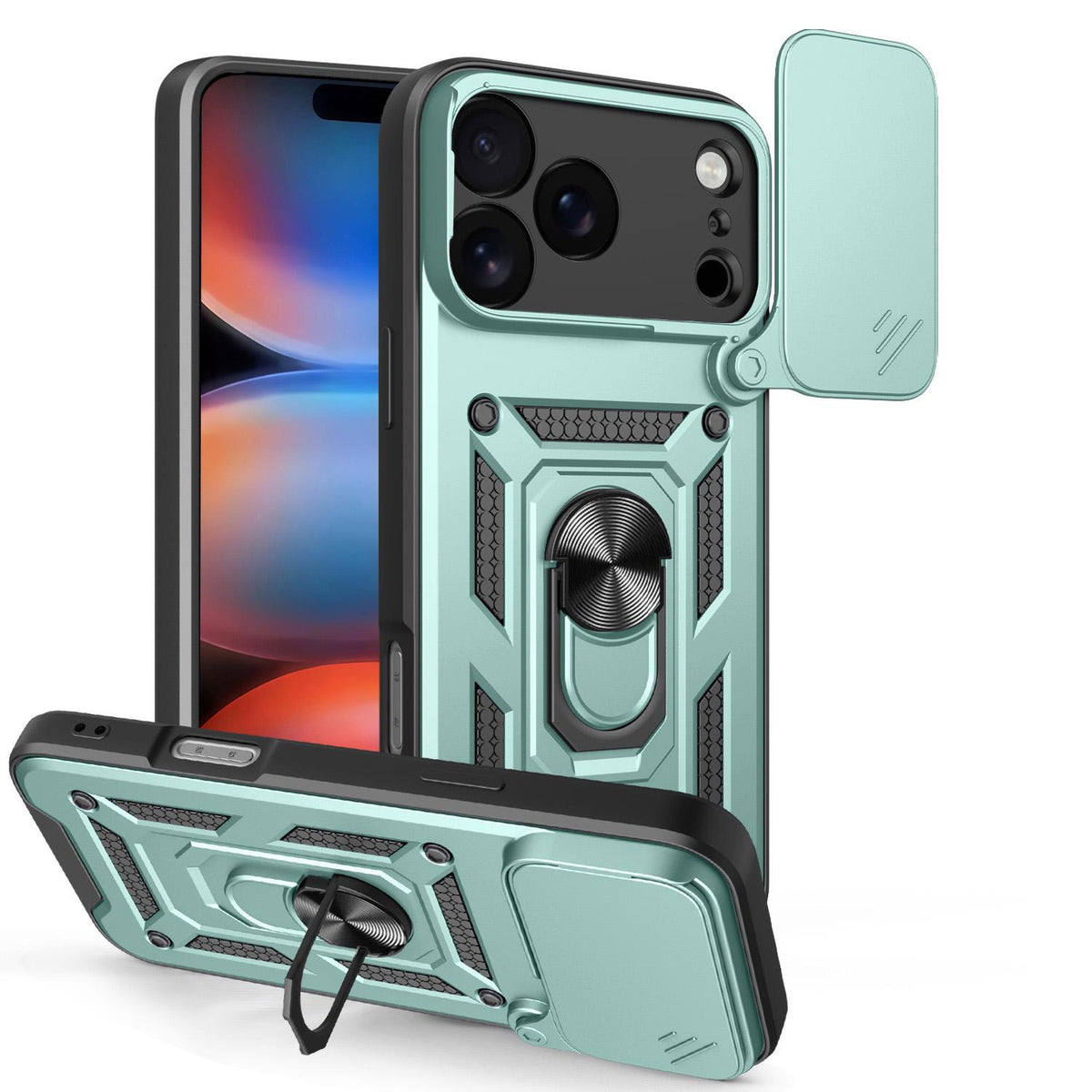 For iPhone 18 Pro Max Sliding Camera Cover Design TPU+PC Phone Case - Green - EDA004786315D