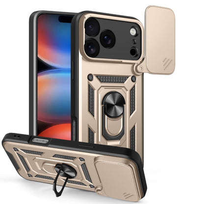 For iPhone 18 Pro Max Sliding Camera Cover Design TPU+PC Phone Case - Gold - EDA004786315E