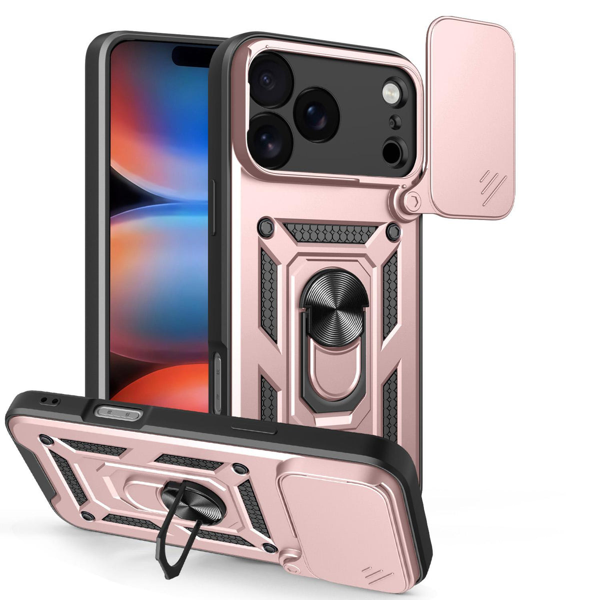 For iPhone 18 Pro Max Sliding Camera Cover Design TPU+PC Phone Case - Rose Gold - EDA004786315F