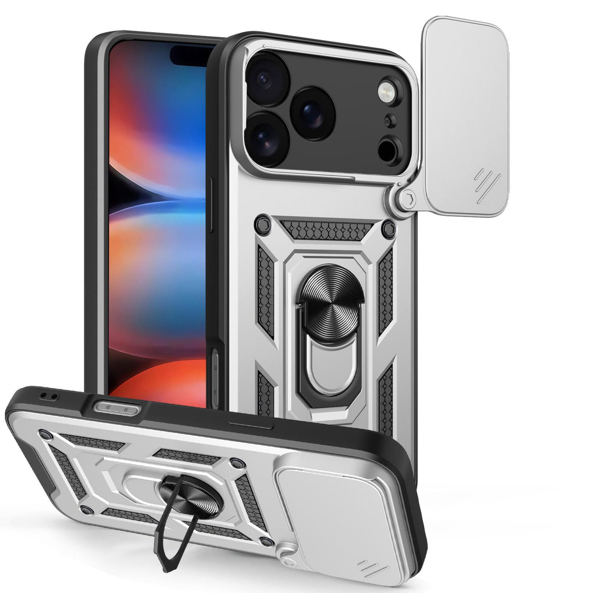 For iPhone 18 Pro Max Sliding Camera Cover Design TPU+PC Phone Case - Silver - EDA004786315G
