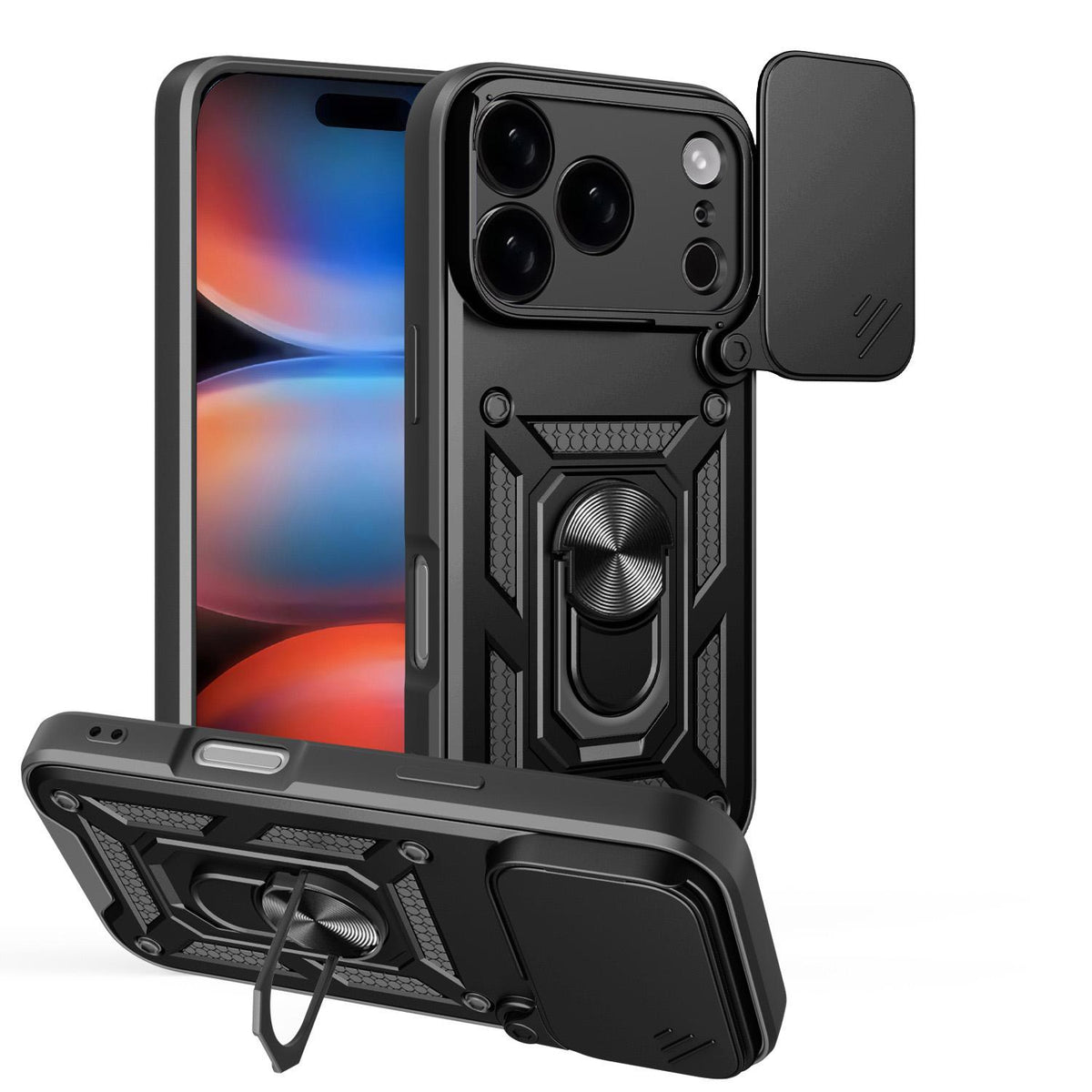 For iPhone 18 Pro Sliding Camera Cover Design TPU+PC Phone Case - Black - EDA004786316A