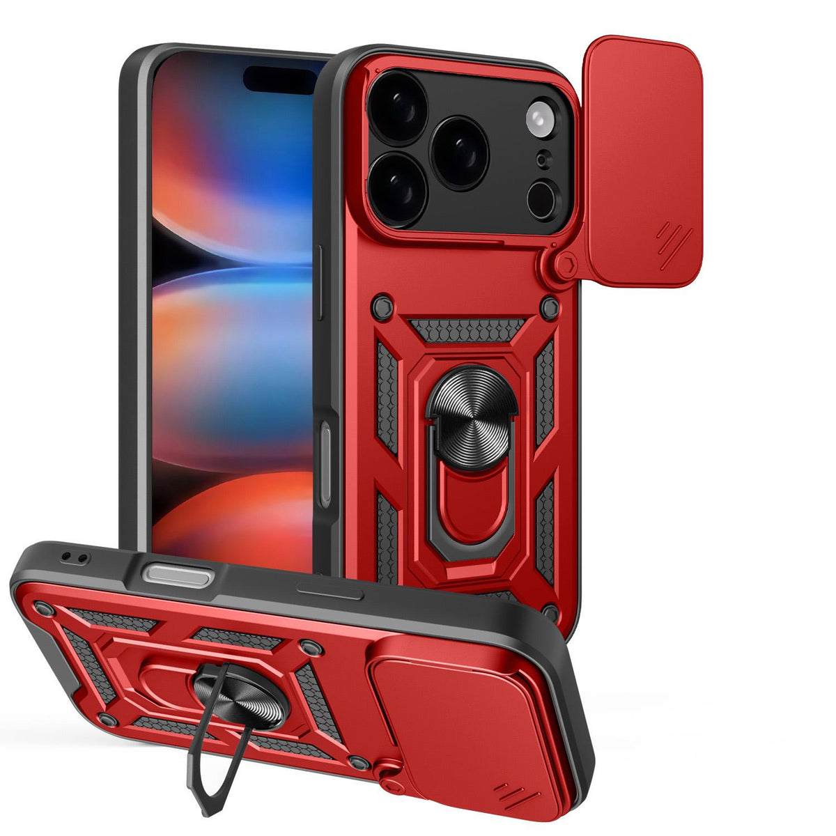 For iPhone 18 Pro Sliding Camera Cover Design TPU+PC Phone Case - Red - EDA004786316B