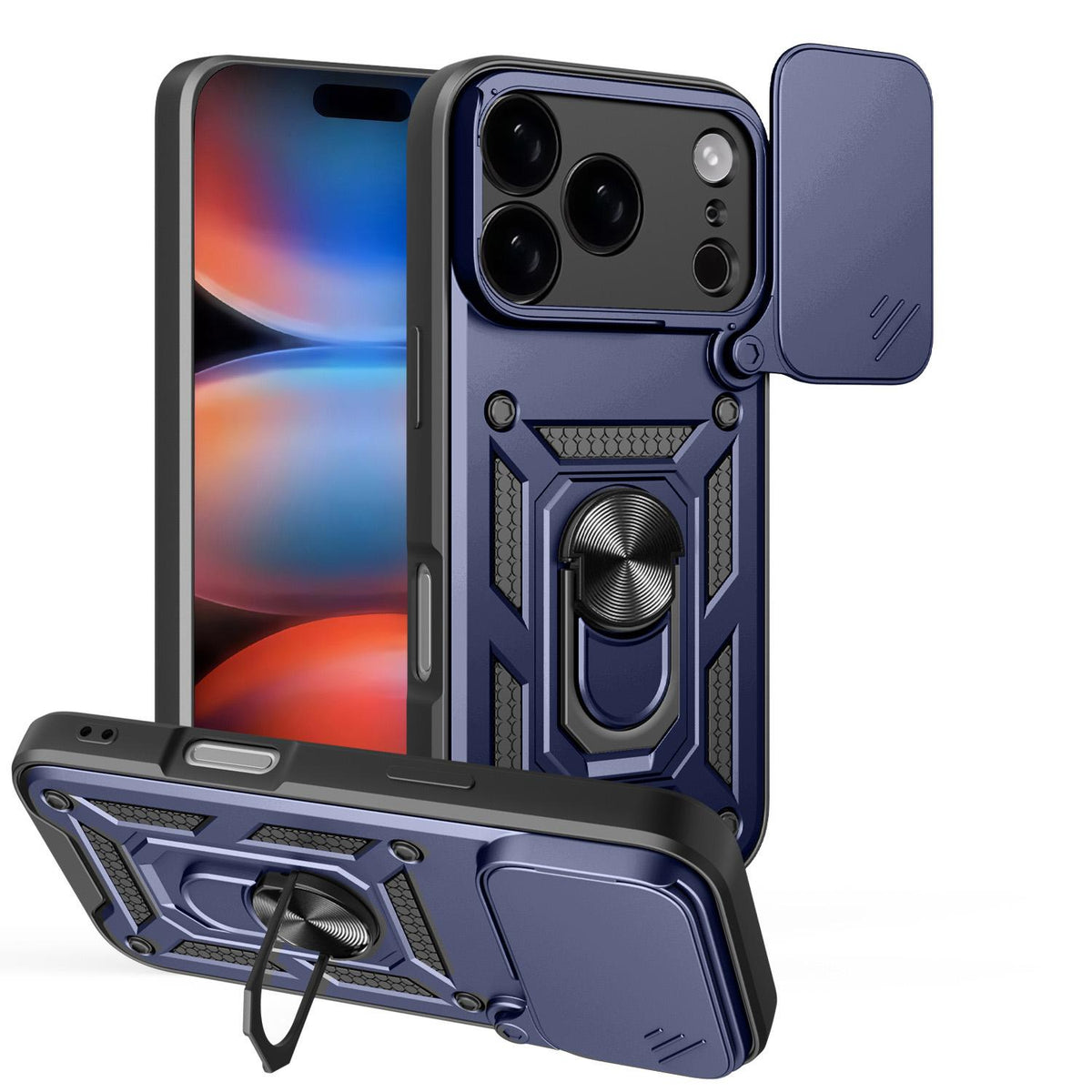 For iPhone 18 Pro Sliding Camera Cover Design TPU+PC Phone Case - Blue - EDA004786316C