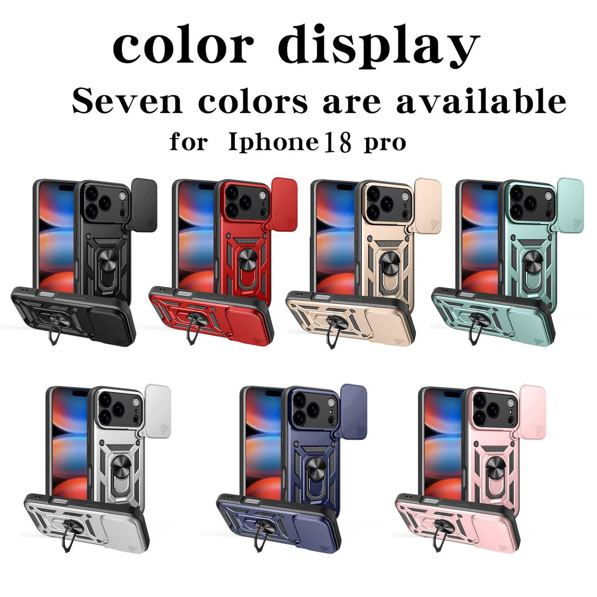 For iPhone 18 Pro Sliding Camera Cover Design TPU+PC Phone Case - Blue - EDA004786316C