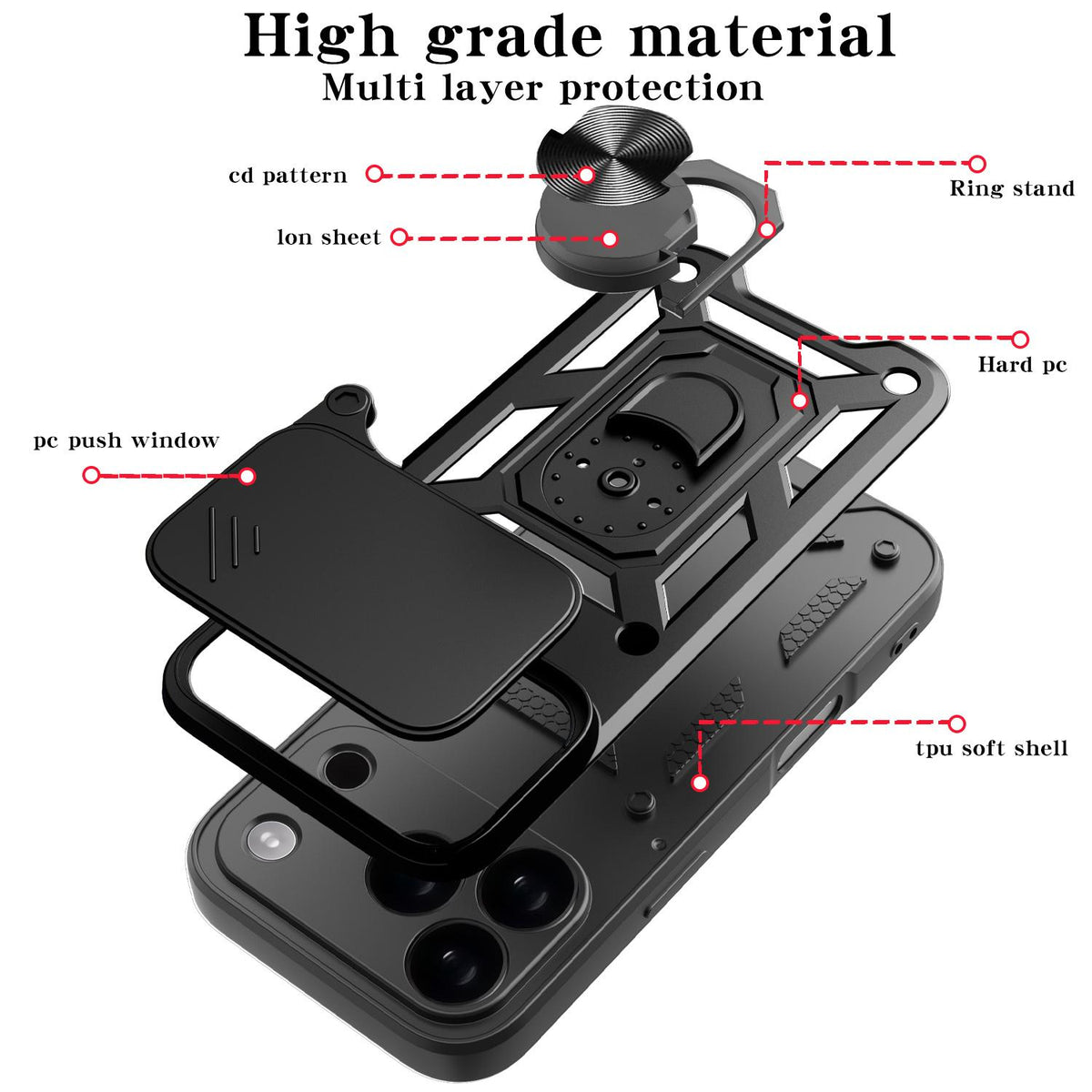 For iPhone 18 Pro Sliding Camera Cover Design TPU+PC Phone Case - Blue - EDA004786316C