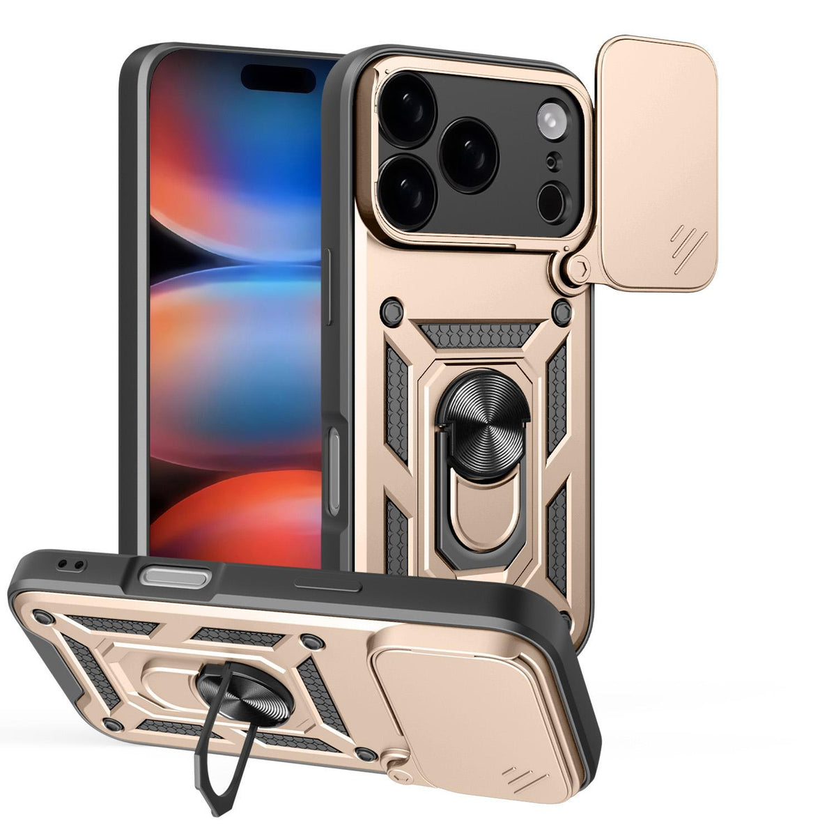 For iPhone 18 Pro Sliding Camera Cover Design TPU+PC Phone Case - Gold - EDA004786316E