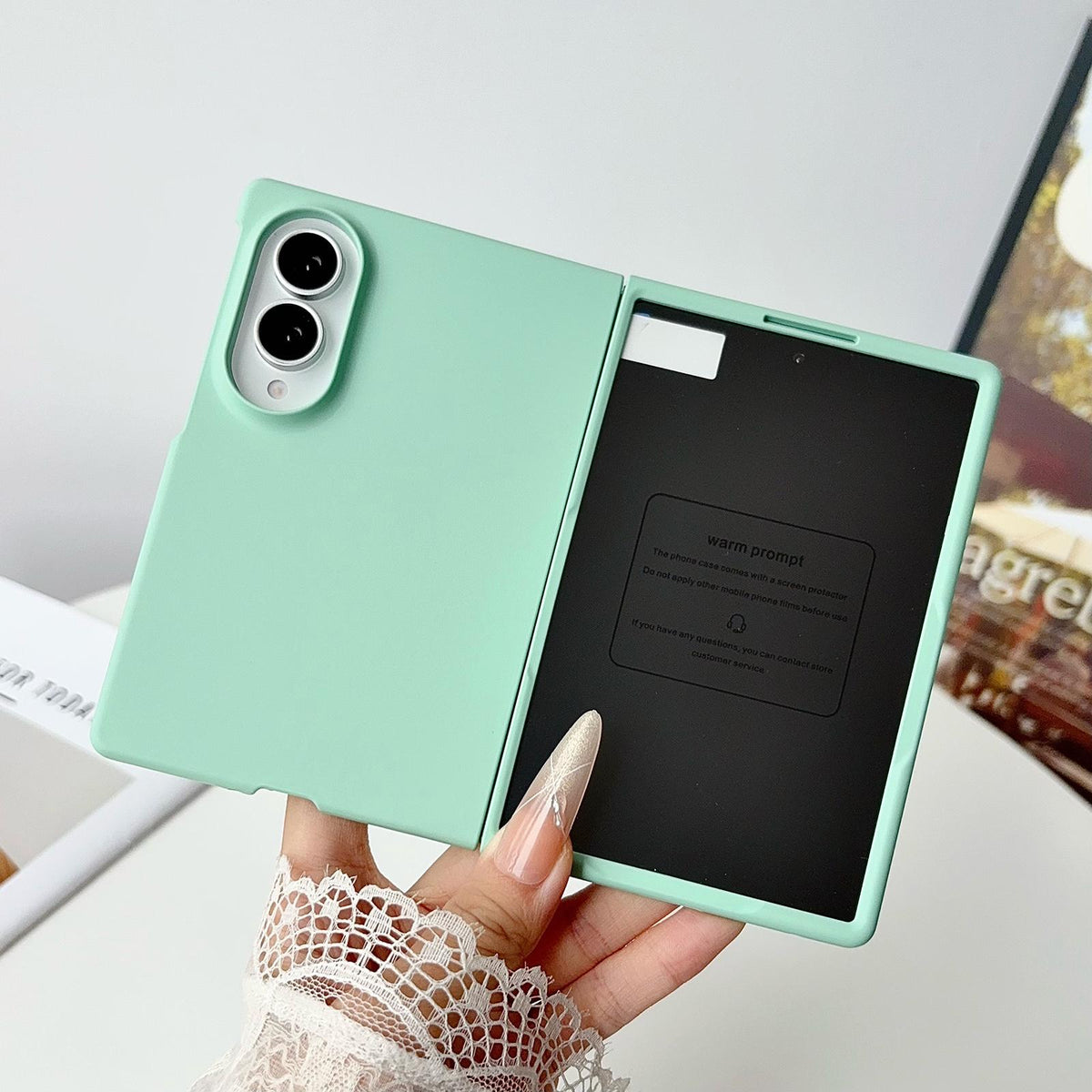 For Galaxy Z Fold8 5G Integrated PC Skin Feel Shockproof Phone Case - Mint Green - EDA004796904C