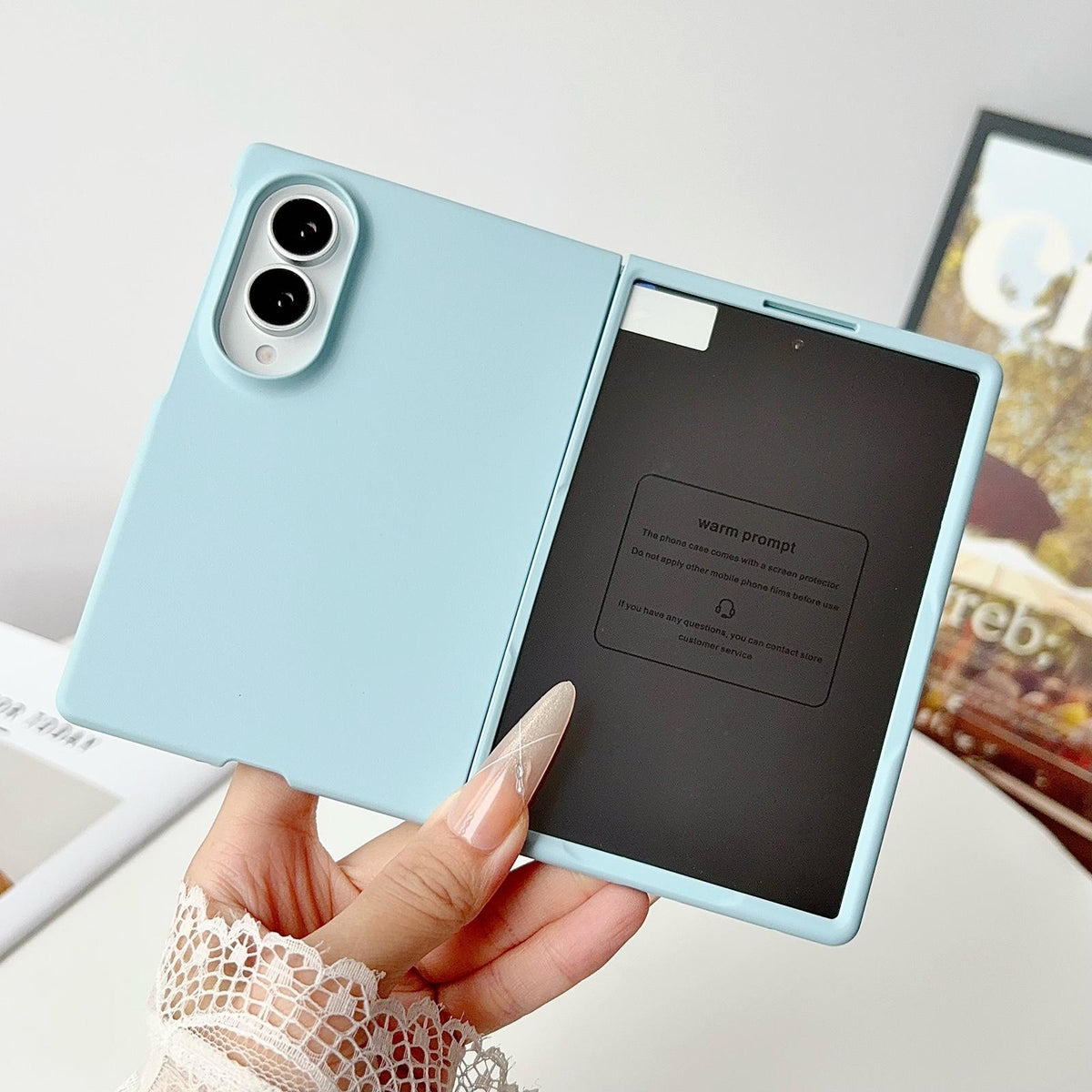For Galaxy Z Fold8 5G Integrated PC Skin Feel Shockproof Phone Case - Sky Blue - EDA004796904D