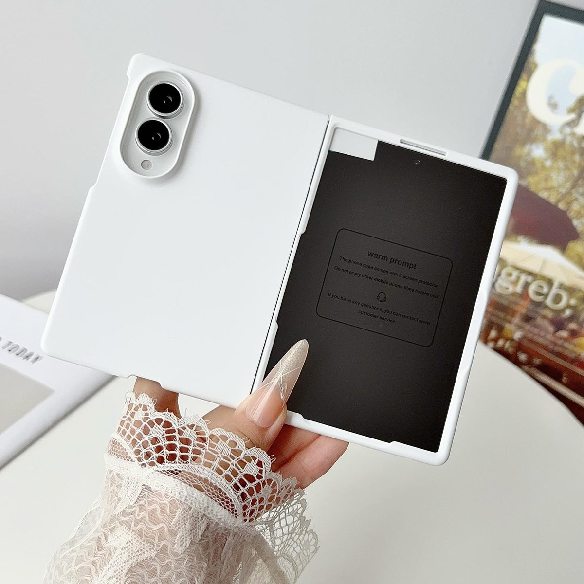 For Galaxy Z Fold8 5G Integrated PC Skin Feel Shockproof Phone Case - White - EDA004796904E