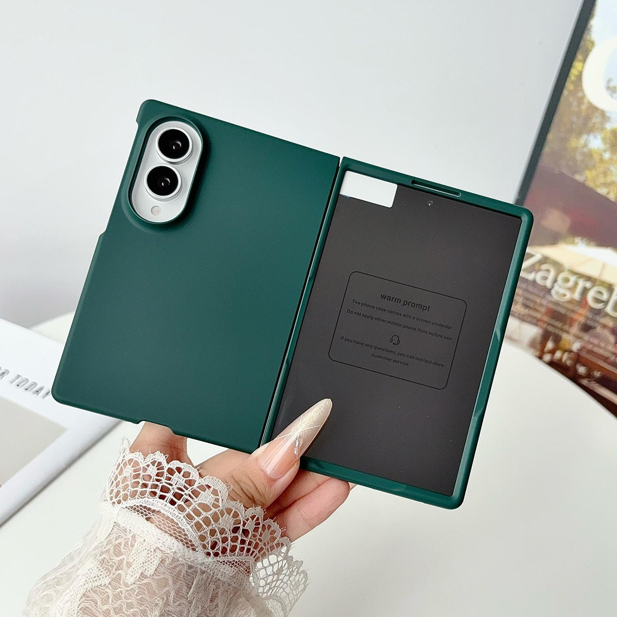 For Galaxy Z Fold8 5G Integrated PC Skin Feel Shockproof Phone Case - Green - EDA004796904H