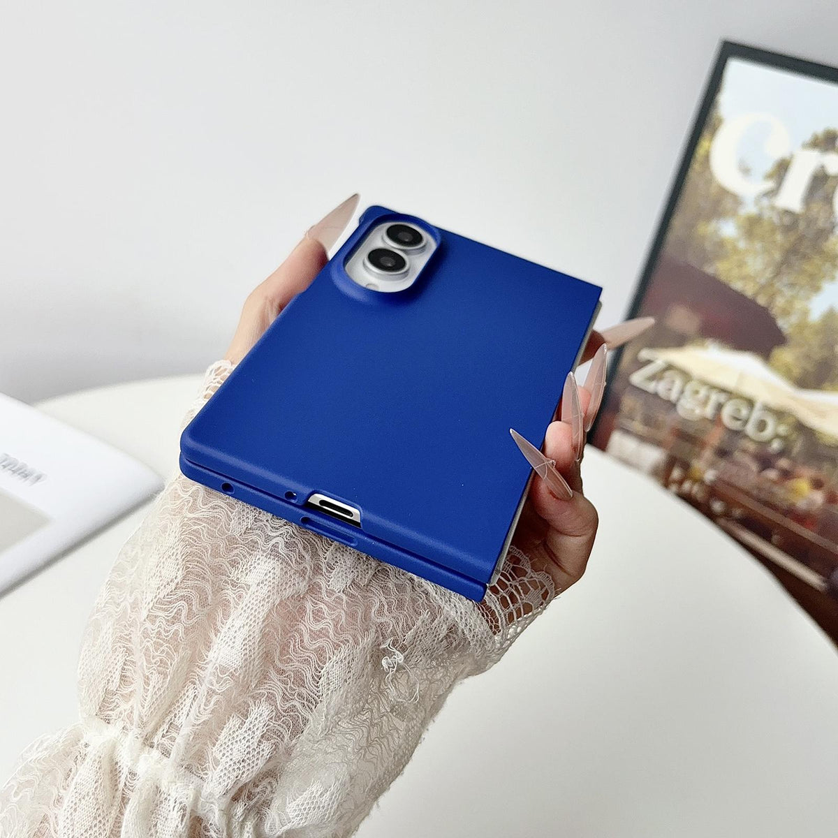 For Galaxy Z Fold8 5G Integrated PC Skin Feel Shockproof Phone Case - Blue - EDA004796904I