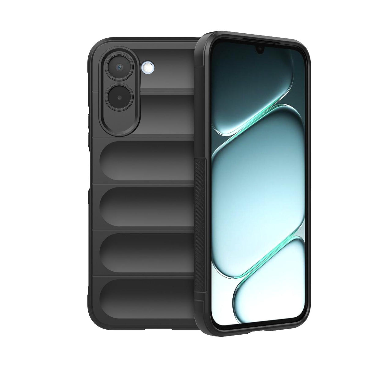 For OnePlus N6x 5G Global Magic Shield TPU + Flannel Phone Case - Black - EDA004811316A