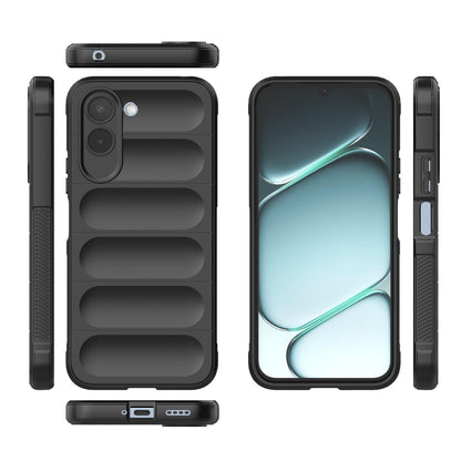 For OnePlus N6x 5G Global Magic Shield TPU + Flannel Phone Case - Black - EDA004811316A