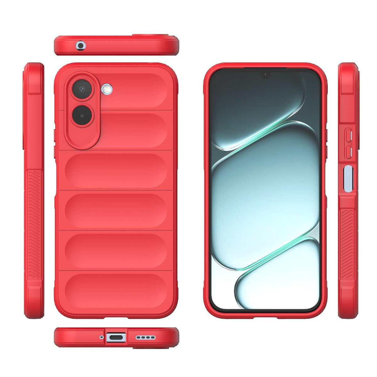For OnePlus N6x 5G Global Magic Shield TPU + Flannel Phone Case - Red - EDA004811316B