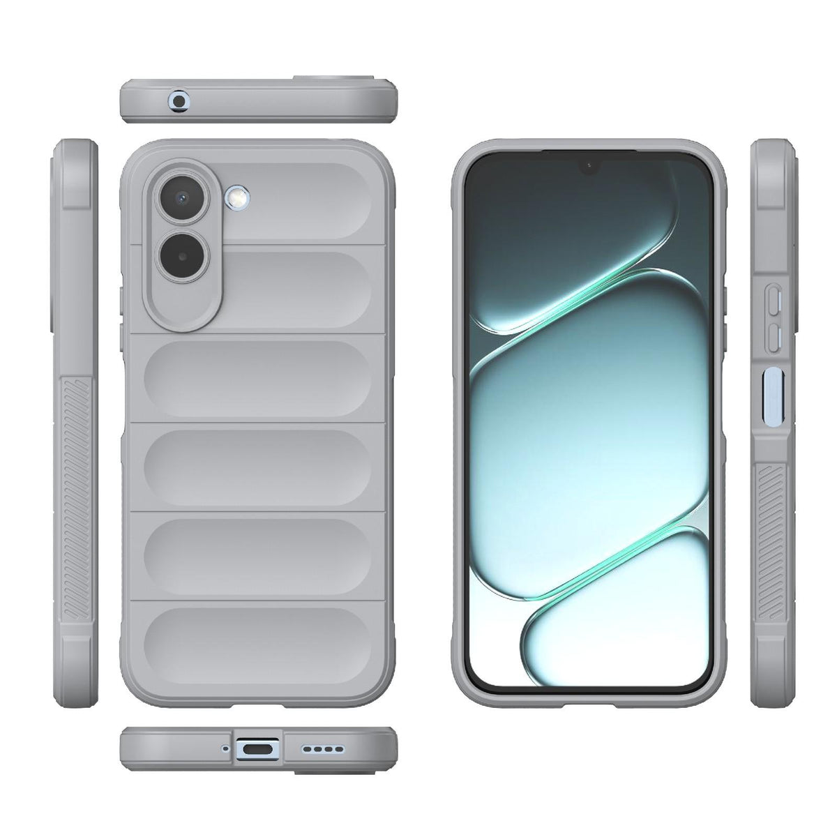 For OnePlus N6x 5G Global Magic Shield TPU + Flannel Phone Case - Grey - EDA004811316C