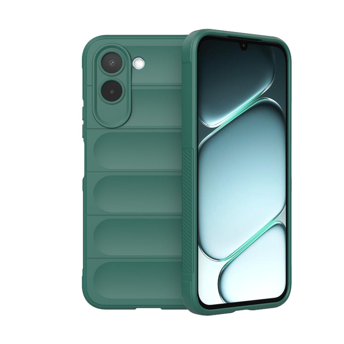 For OnePlus N6x 5G Global Magic Shield TPU + Flannel Phone Case - Dark Green - EDA004811316D