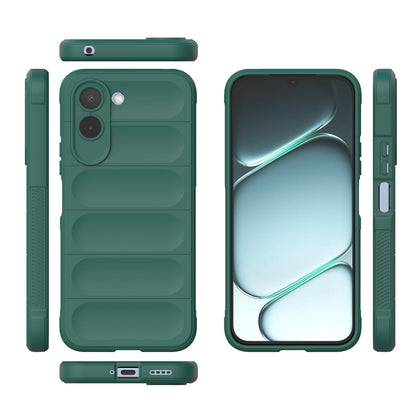 For OnePlus N6x 5G Global Magic Shield TPU + Flannel Phone Case - Dark Green - EDA004811316D