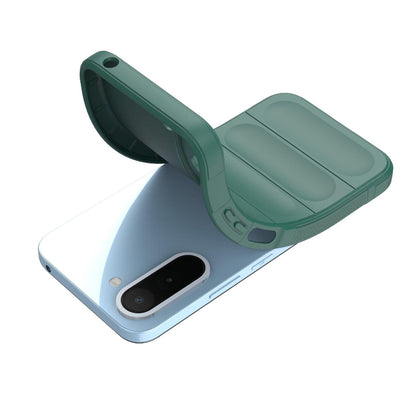For OnePlus N6x 5G Global Magic Shield TPU + Flannel Phone Case - Dark Green - EDA004811316D