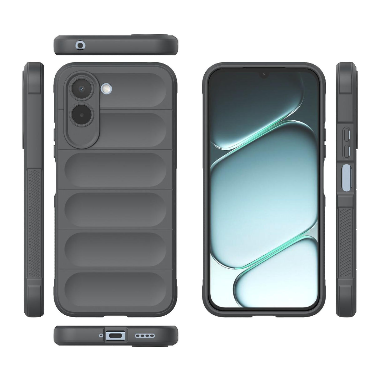 For OnePlus N6x 5G Global Magic Shield TPU + Flannel Phone Case - Dark Grey - EDA004811316E