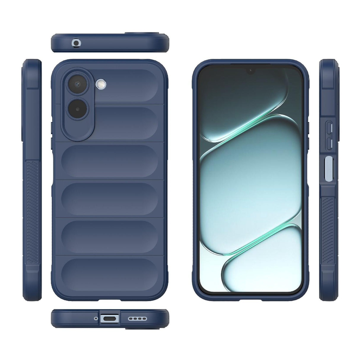 For OnePlus N6x 5G Global Magic Shield TPU + Flannel Phone Case - Dark Blue - EDA004811316G
