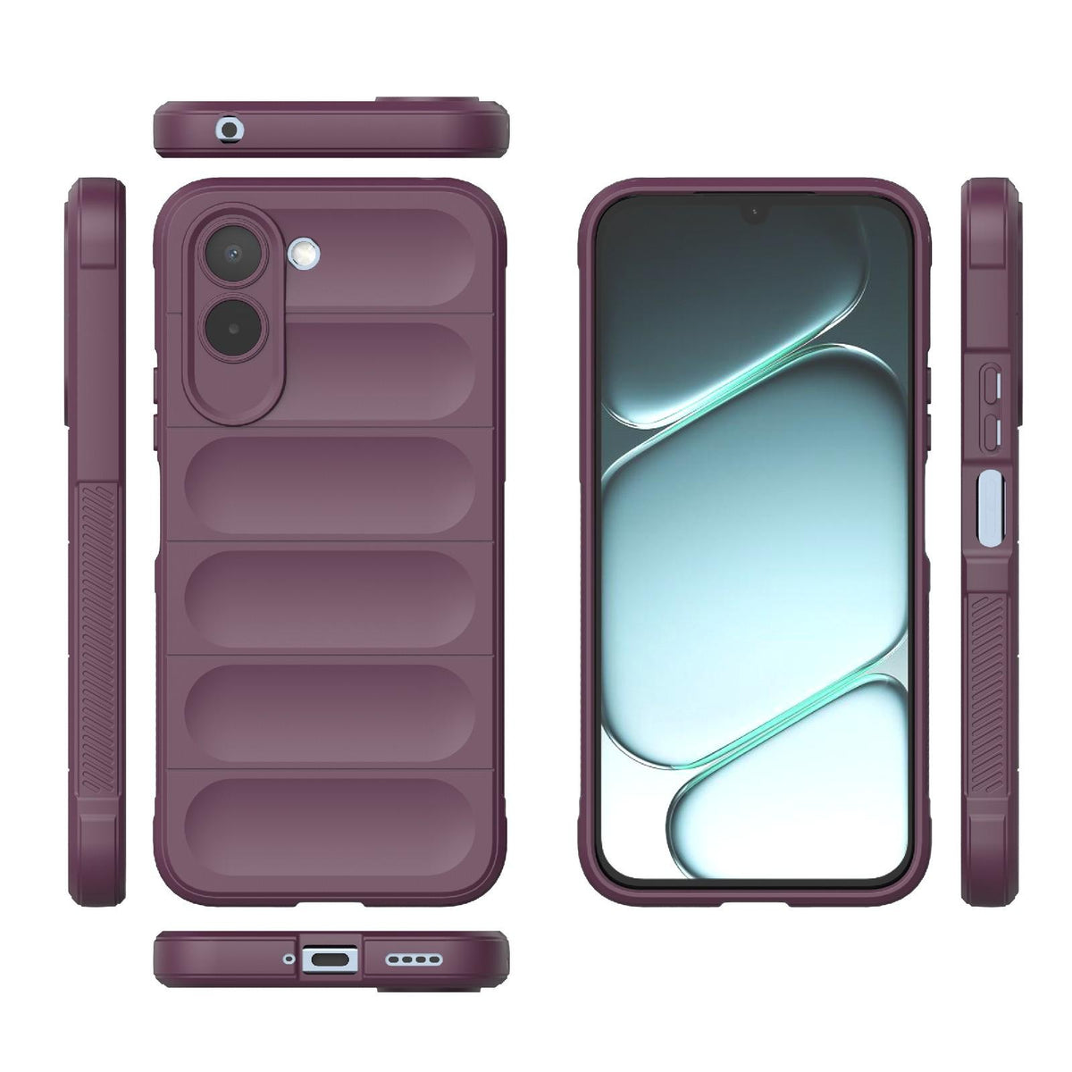 For OnePlus N6x 5G Global Magic Shield TPU + Flannel Phone Case - Wine Red - EDA004811316I