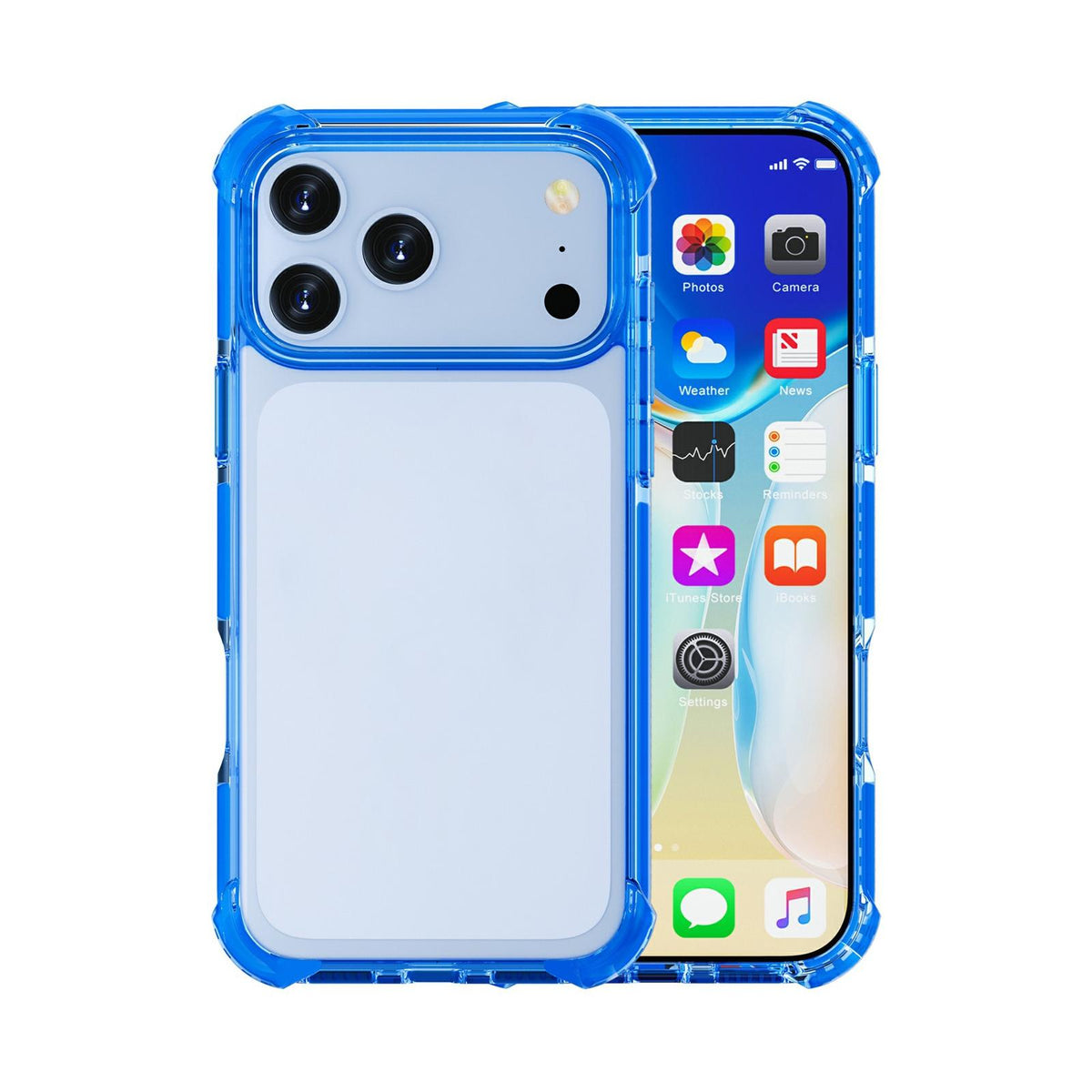 For iPhone 18 Pro / 17 Pro Four-corner Shockproof TPU Hybrid Acrylic Phone Case - Dark Blue - EDA004835110K