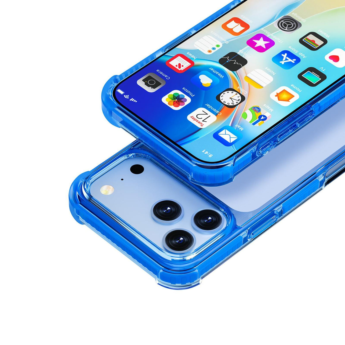 For iPhone 18 Pro / 17 Pro Four-corner Shockproof TPU Hybrid Acrylic Phone Case - Dark Blue - EDA004835110K