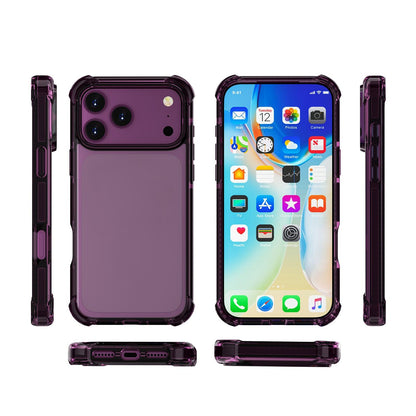 For iPhone 18 Pro / 17 Pro Four-corner Shockproof TPU Hybrid Acrylic Phone Case - Cherry Red - EDA004835110L