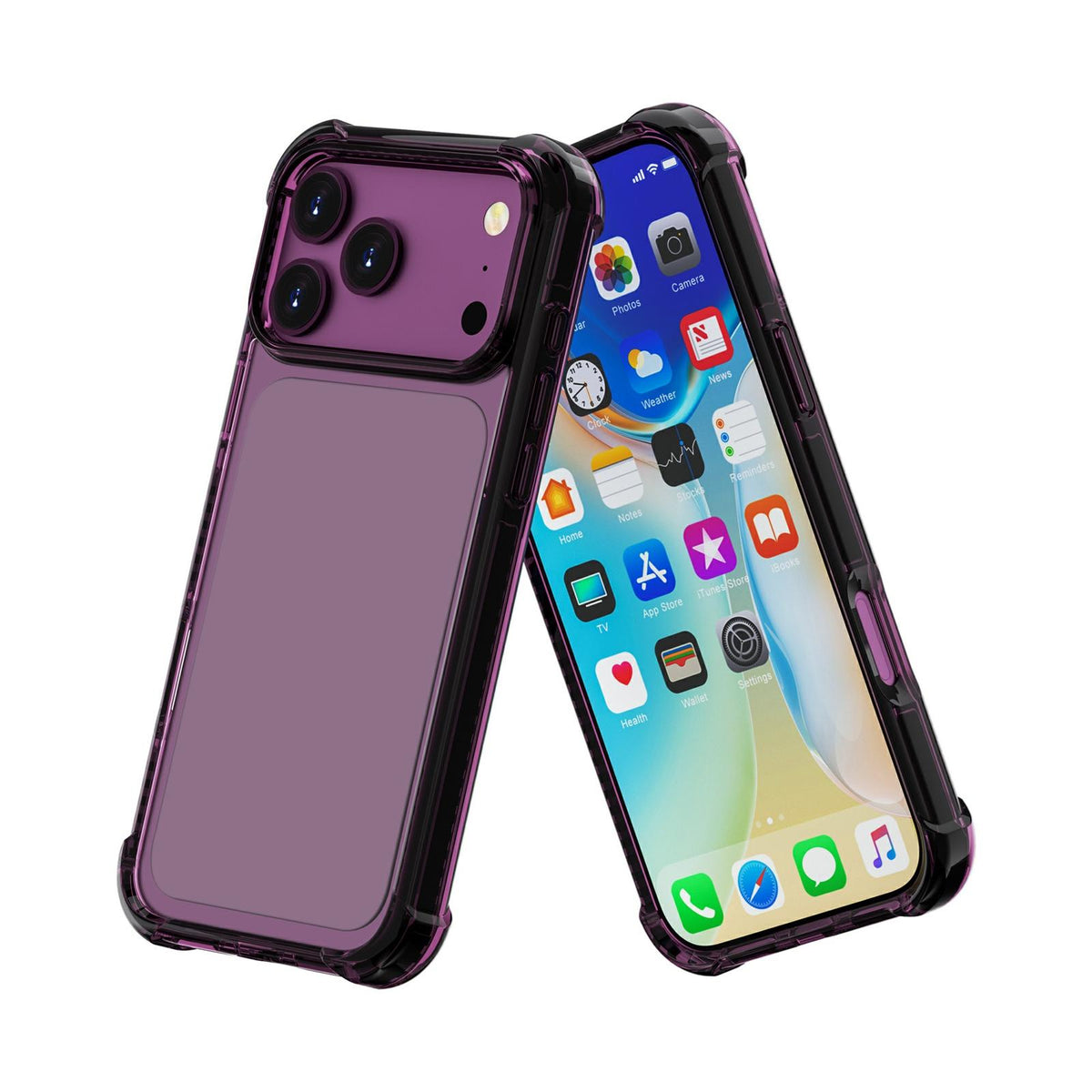For iPhone 18 Pro / 17 Pro Four-corner Shockproof TPU Hybrid Acrylic Phone Case - Cherry Red - EDA004835110L