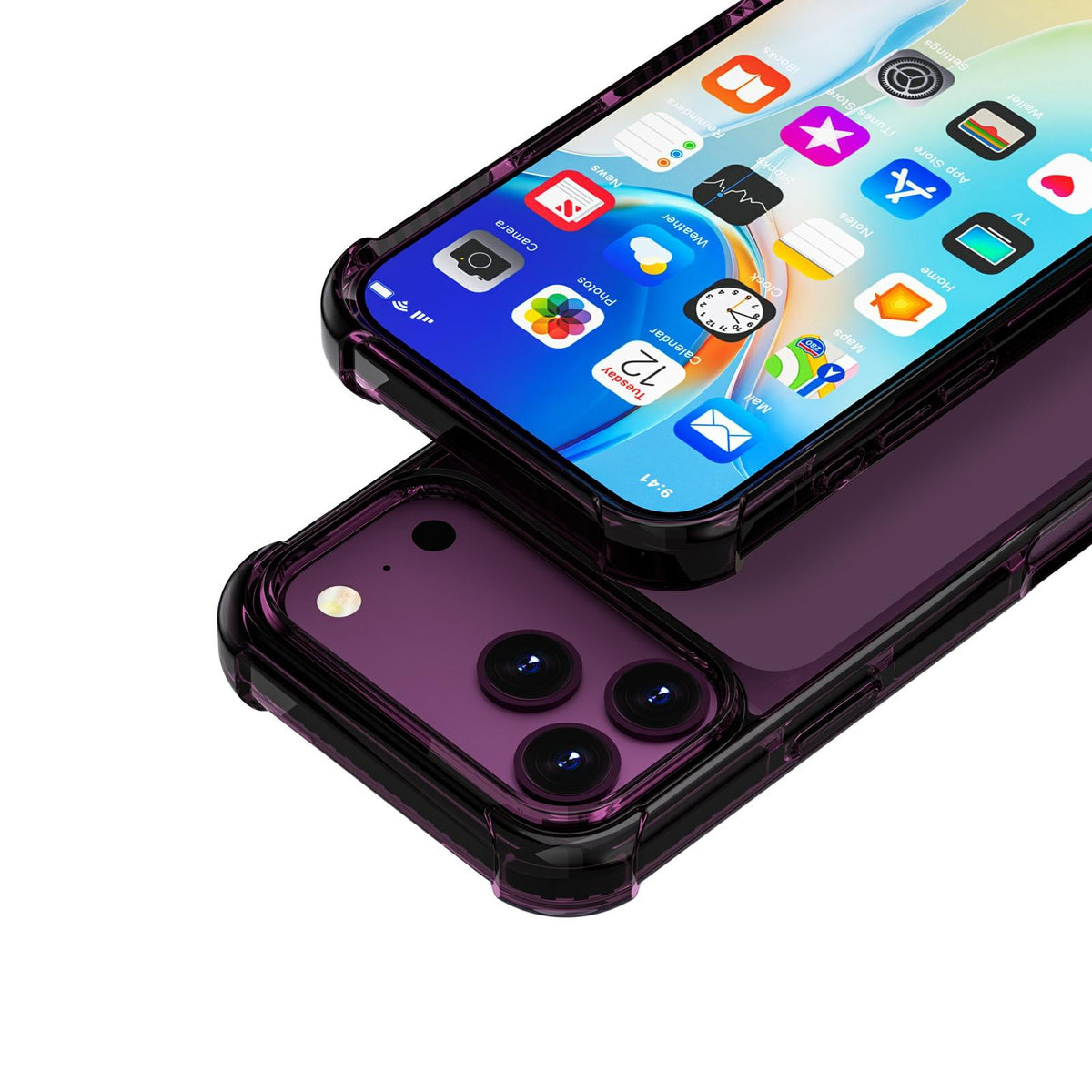 For iPhone 18 Pro / 17 Pro Four-corner Shockproof TPU Hybrid Acrylic Phone Case - Cherry Red - EDA004835110L