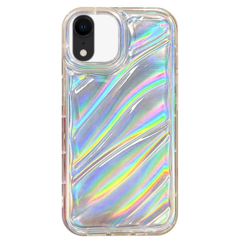 For iPhone XR Laser Sequin Waves TPU Phone Case - Transparent - EDA004853425A