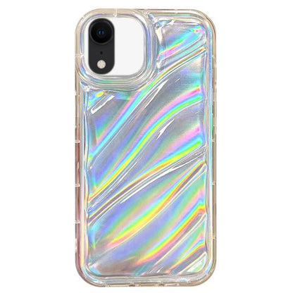 For iPhone XR Laser Sequin Waves TPU Phone Case - Transparent - EDA004853425A