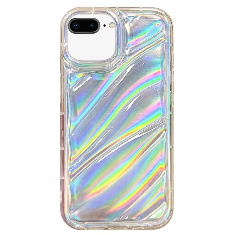 For iPhone 8 Plus / 7 Plus Laser Sequin Waves TPU Phone Case - Transparent - EDA004853427A