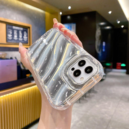 For iPhone 8 Plus / 7 Plus Laser Sequin Waves TPU Phone Case - Transparent - EDA004853427A