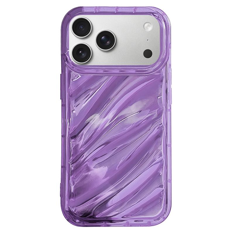 For iPhone 17 Pro Max Laser Sequin Waves TPU Phone Case - Purple - EDA004853428D