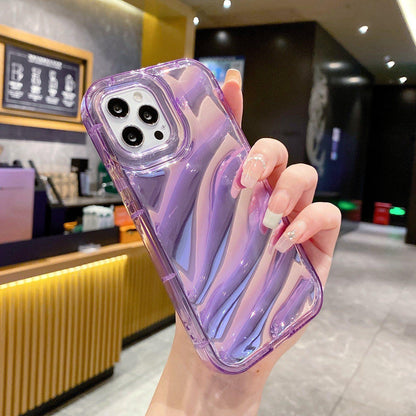 For iPhone 17 Pro Laser Sequin Waves TPU Phone Case - Purple - EDA004853429D