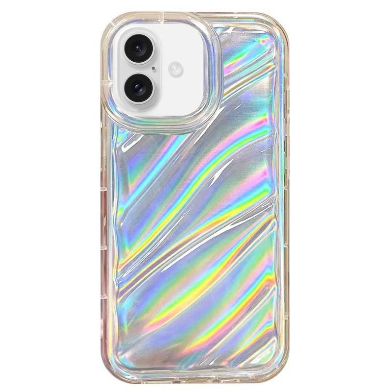 For iPhone 17 Laser Sequin Waves TPU Phone Case - Transparent - EDA004853430A