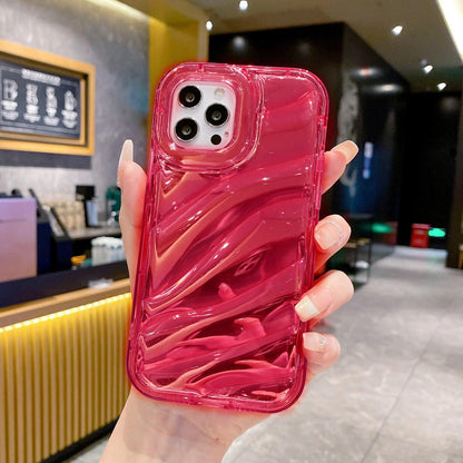 For iPhone 17 Laser Sequin Waves TPU Phone Case - Red - EDA004853430B