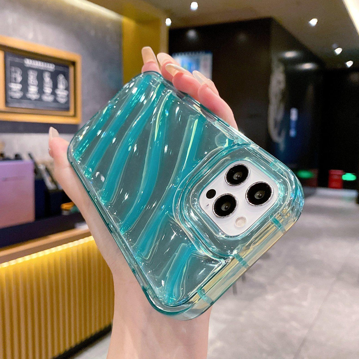 For iPhone 17 Laser Sequin Waves TPU Phone Case - Blue - EDA004853430C