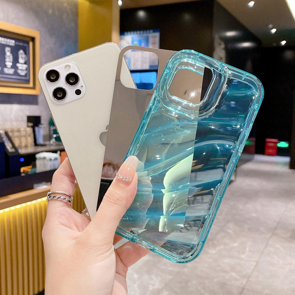 For iPhone 17 Laser Sequin Waves TPU Phone Case - Blue - EDA004853430C