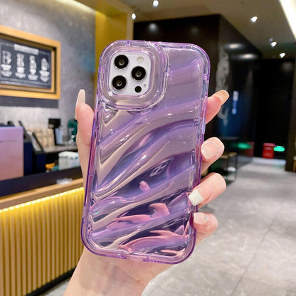 For iPhone 17 Laser Sequin Waves TPU Phone Case - Purple - EDA004853430D